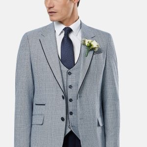 Benetti Bruce Blue Check Waistcoat