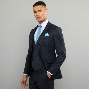 Magee Navy Check 3 piece